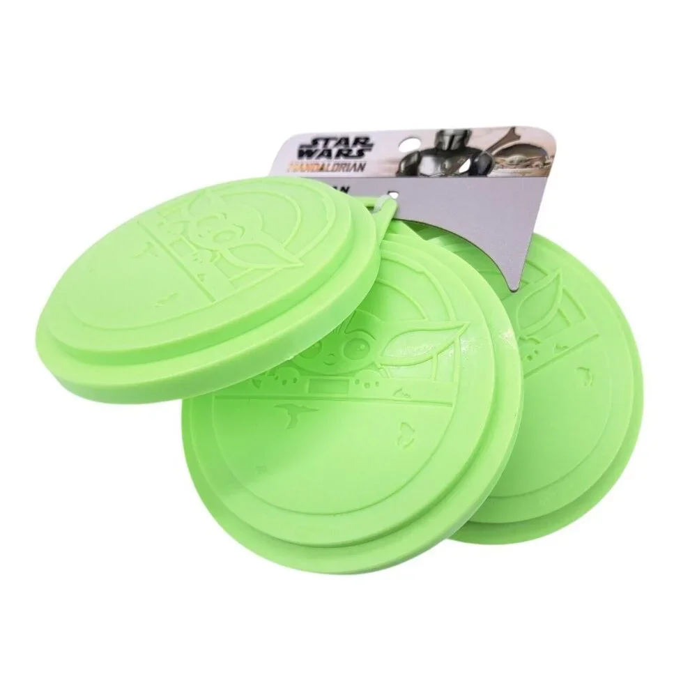 Star Wars Mandalorian Baby Yoda 3 Food Can Covers Lid For Pet Human Food Storage - Picture 3 of 4